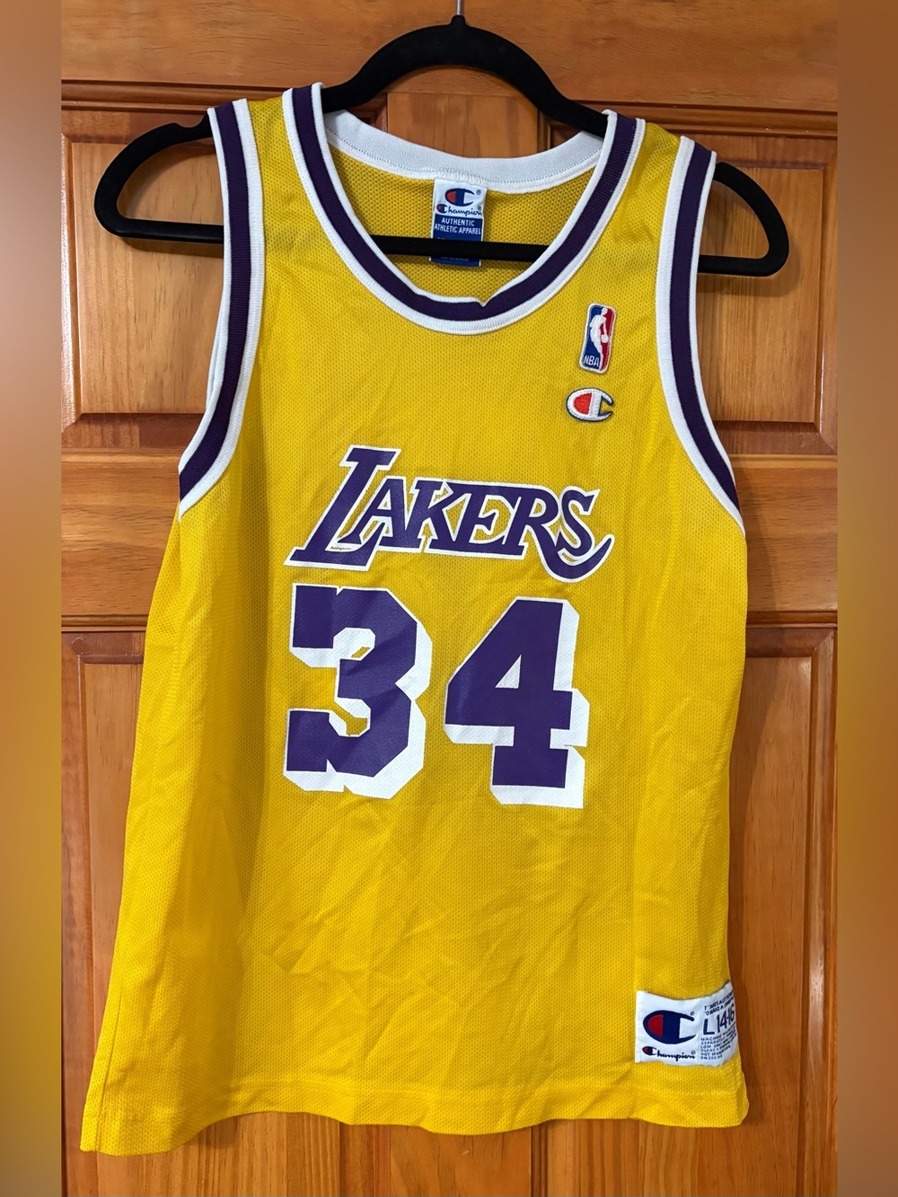 Champion Youth NBA Jersey Shaq O'Neal #34 LA Los Angeles Lakers L LG Large 14 16